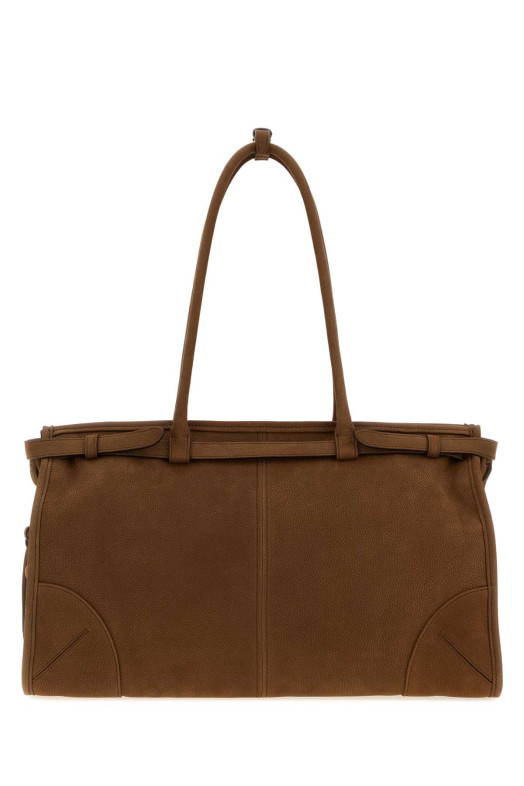 Brown nabuk large Prada Bonnie shopping bag PRADA (1BA433VMOM2GB8)