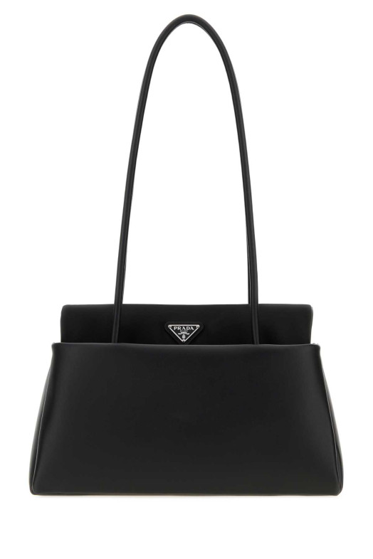 Черная кожаная сумка через плечо Prada Passage среднего размера, черная, PRADA (1BA495VOPO2G52)