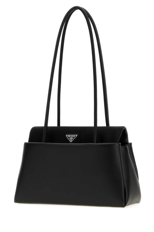 Черная кожаная сумка через плечо Prada Passage среднего размера, черная, PRADA (1BA495VOPO2G52)