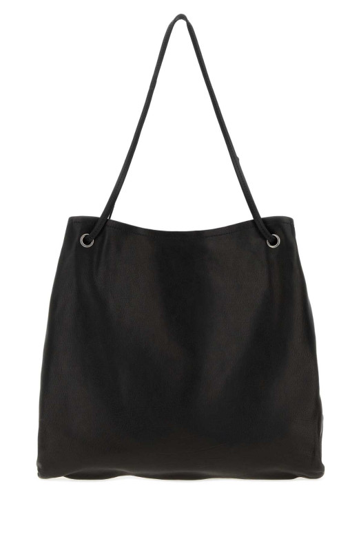 Большая черная кожаная сумка для покупок Prada Route, черная, PRADA (1BC2892G6F)