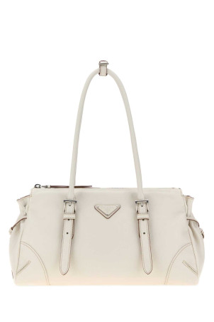 Шкіряна сумка через плече Prada Bonnie середнього розміру кольору «крейдяний» (PRADA (BG6282HF2)) 1BG6282HF2