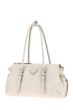 Шкіряна сумка через плече Prada Bonnie середнього розміру кольору «крейдяний» (PRADA (BG6282HF2)) 1BG6282HF2