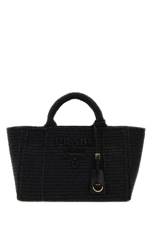 Чорна сумка для покупок з рафії, чорна, PRADA (1BG635VOUO2M2T)