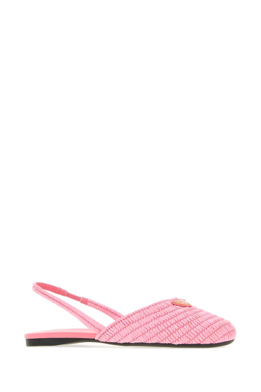Розовые балетки из рафии PRADA (1F370OF0052ACS)