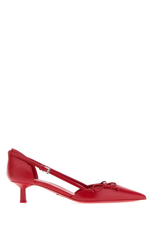Красные кожаные туфли-лодочки PRADA (1I442OFB045011)