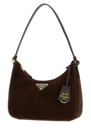 Коричнева замшева сумка через плече Prada Re-Edition 2005 від PRADA (1N204W2G64)