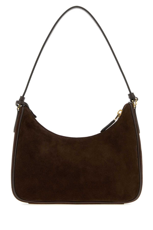 Коричневая замшевая сумка через плечо Prada Re-Edition 2005 PRADA (1N204W2G64)