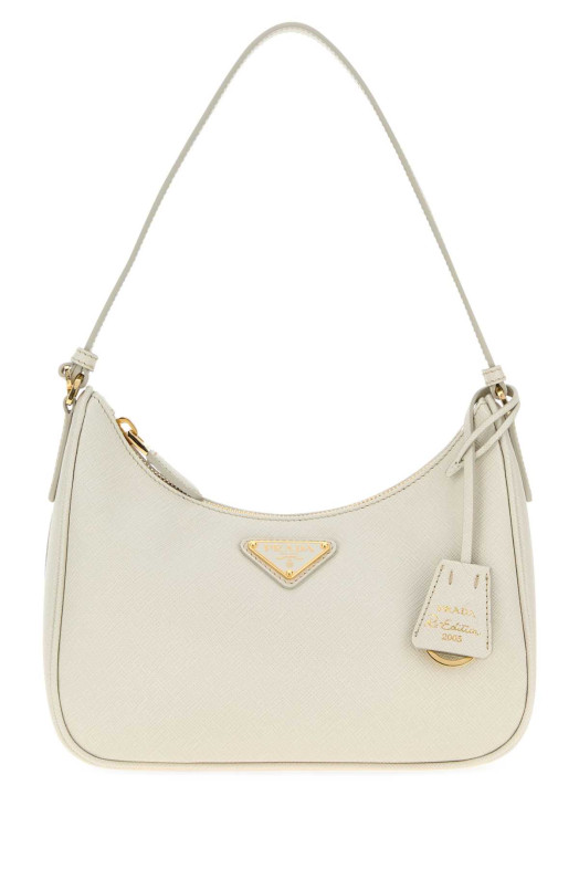 Кожаная сумка через плечо Prada Re-Edition 2005 цвета «мел» (PRADA, 1N204WNZV)