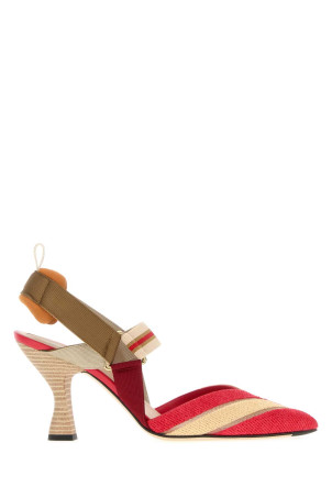 Embroidered raffia ColibrÃ¬ pumps FENDI (8J8805AY1K)