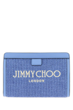 Світло-блакитна сумочка-клатч з рафії Avenue London від JIMMY CHOO (AVENUEPOUCHJYC)