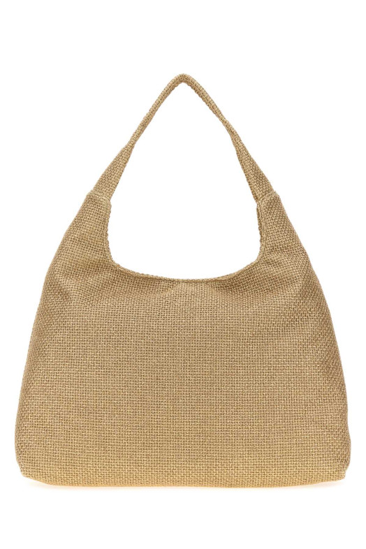 Сумка для покупок Gold raffia Beach DMND от JIMMY CHOO (BEACHDMNDHOBOLTYJ)