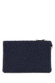 Клатч из рафии цвета «полуночный синий» JIMMY CHOO (ZIPPEDFLATPOUCHJYN)