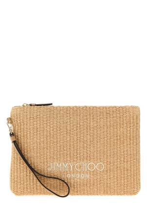 Клатч з рафії JIMMY CHOO (ZIPPEDFLATPOUCHJYN)