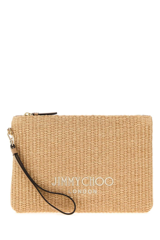 Клатч из рафии JIMMY CHOO (ZIPPEDFLATPOUCHJYN)