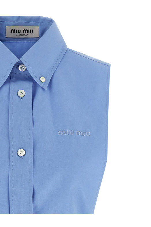 Рубашка-жилет СИНЯЯ MIU MIU MK2024SOOO19SEF0076