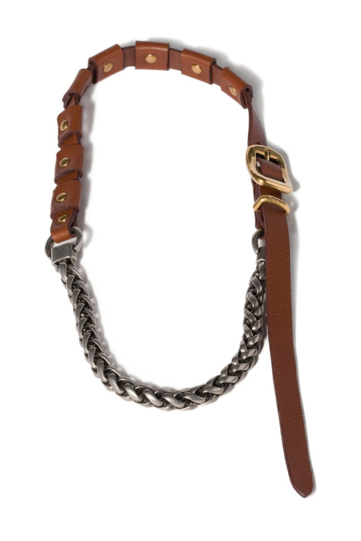 Ожерелье из металла и кожи, разноцветное MIU MIU 5IC3232G75F05HS