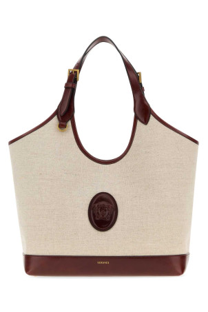 Cappuccino canvas large RiviÃ¨re shopping bag VERSACE (10243231A17864)