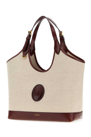 Cappuccino canvas large RiviÃ¨re shopping bag VERSACE (10243231A17864)