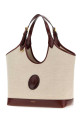 Большая холщовая сумка для покупок Rivière цвета капучино от VERSACE (10243231A17864)