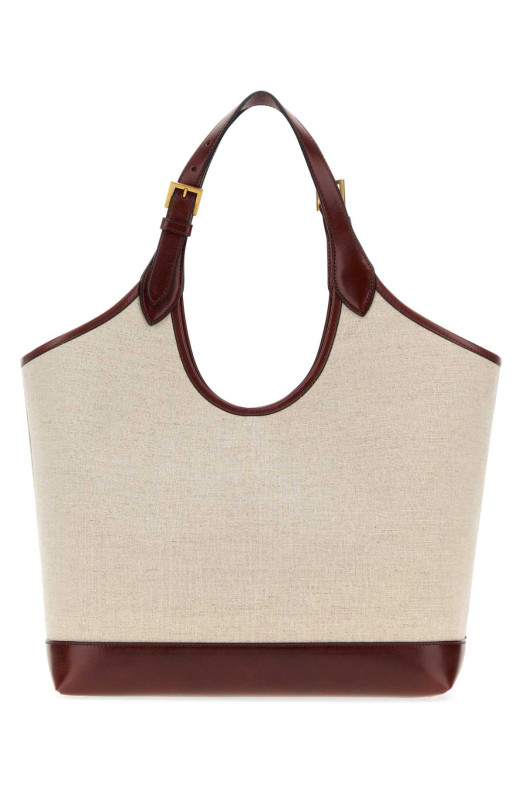 Большая холщовая сумка для покупок Rivière цвета капучино от VERSACE (10243231A17864)