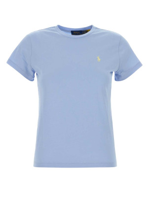 Голубая хлопковая футболка POLO RALPH LAUREN (211B14605)