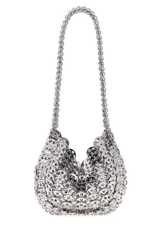 Сумка через плечо RABANNE с серебристой металлической цепочкой и мотивом «Луна 1969» (23PSS0337MET001)