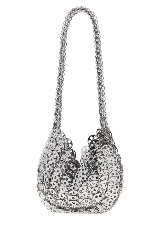 Сумка через плечо RABANNE с серебристой металлической цепочкой и мотивом «Луна 1969» (23PSS0337MET001)