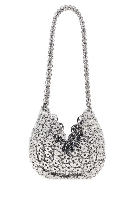 Сумка через плечо RABANNE с серебристой металлической цепочкой и мотивом «Луна 1969» (23PSS0337MET001)