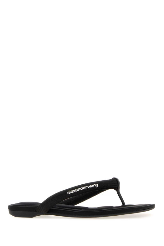 Черные тканевые тапочки-стринги Jenna от ALEXANDER WANG (30226S021)