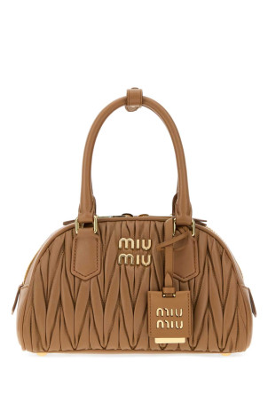 Camel nappa leather Arcadie handbag MIU MIU (5BB191VOLOAN88)