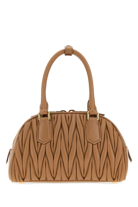 Сумка Arcadie из кожи наппа цвета «верблюжий» от MIU MIU (5BB191VOLOAN88)