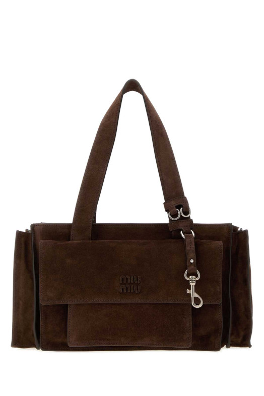 Dark brown suede Utilitaire shopping bag MIU MIU (5BG335VPOO2CSS)