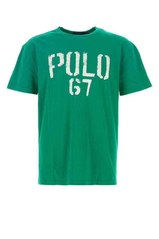 Grass green cotton t-shirt Blue POLO RALPH LAUREN (710B14574)