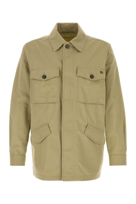 Хлопковое пальто Bradmore от BURBERRY цвета «саже-грин» (8120533)