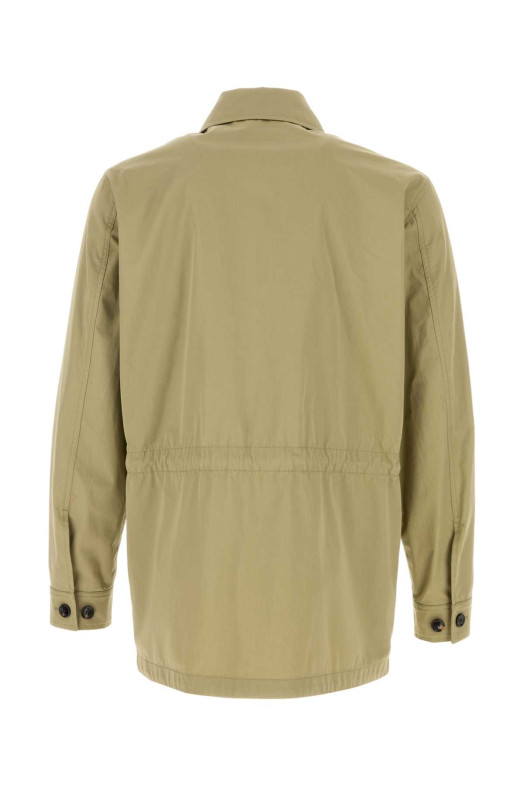 Хлопковое пальто Bradmore от BURBERRY цвета «саже-грин» (8120533)