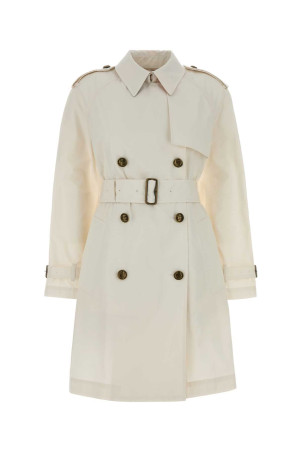 Тренч BURBERRY з бавовни кольору слонової кістки, модель Belgravia (8120673)