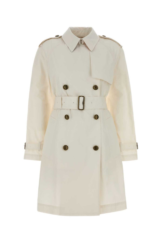 Тренч BURBERRY из хлопка цвета слоновой кости, модель Belgravia (8120673)
