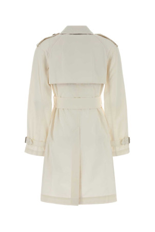 Тренч BURBERRY з бавовни кольору слонової кістки, модель Belgravia (8120673)