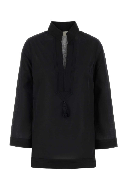 Black cotton blouse TORY BURCH (83308)