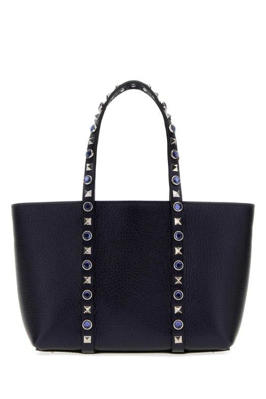 Мини-сумочка Rockstud из кожи темно-синего цвета VALENTINO GARAVANI (8W0B0R05PAX)