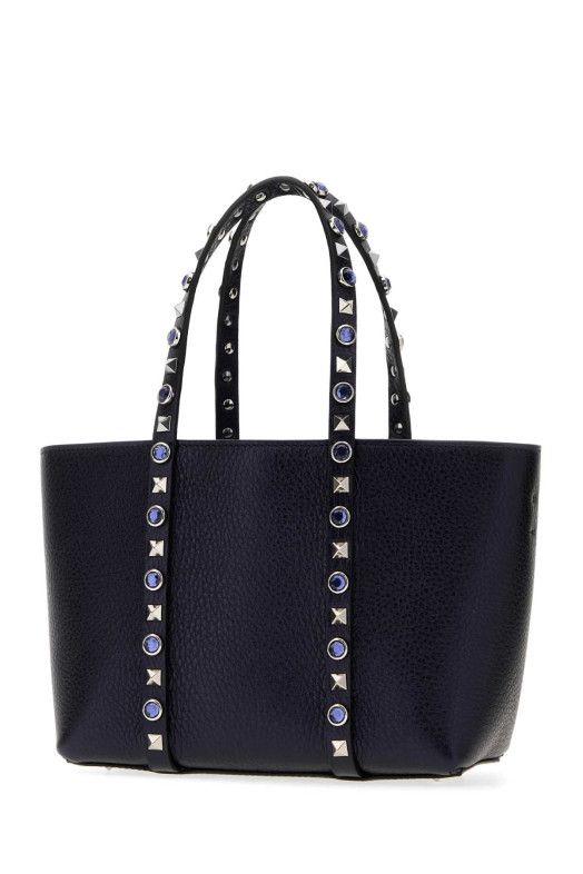 Мини-сумочка Rockstud из кожи темно-синего цвета VALENTINO GARAVANI (8W0B0R05PAX)