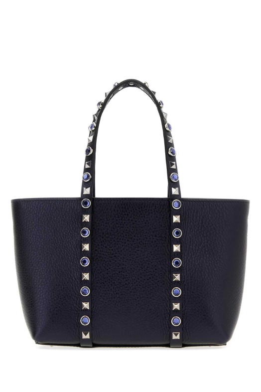 Мини-сумочка Rockstud из кожи темно-синего цвета VALENTINO GARAVANI (8W0B0R05PAX)