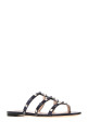 Кожаные тапочки Rockstud темно-синего цвета VALENTINO GARAVANI (8W0S0C49ELQ)