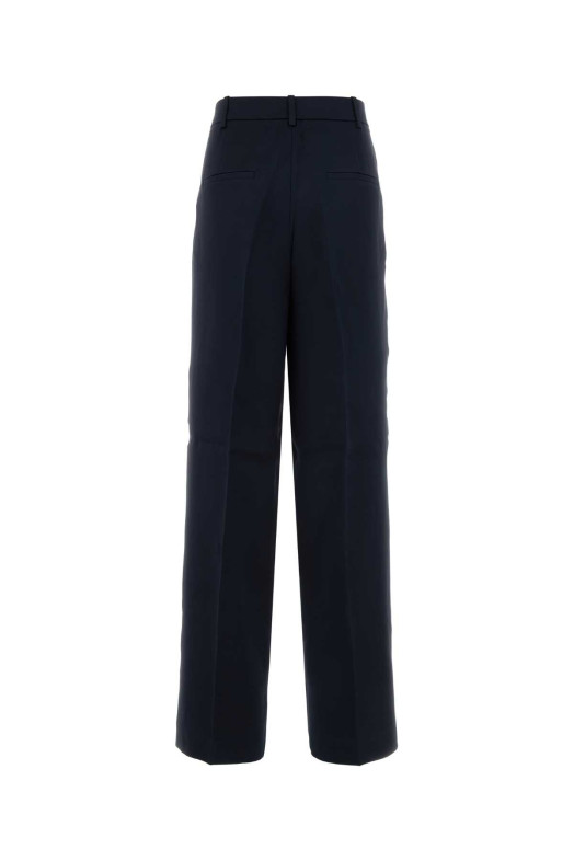Midnight blue satin wide-leg Trent pant ANINE BING (A0312021)