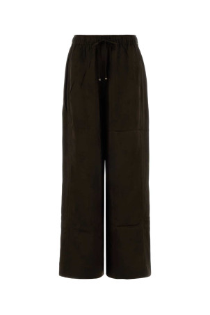 Шоколадні атласні штани з широкими штанинами GANNI (A1080120)