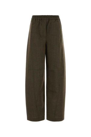 Штани з широкими штанинами з вовни кольору «мут» від GANNI (A1080152)