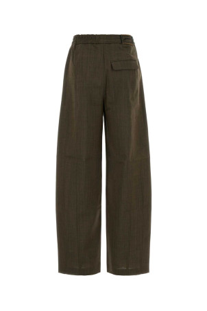 Штани з широкими штанинами з вовни кольору «мут» від GANNI (A1080152)