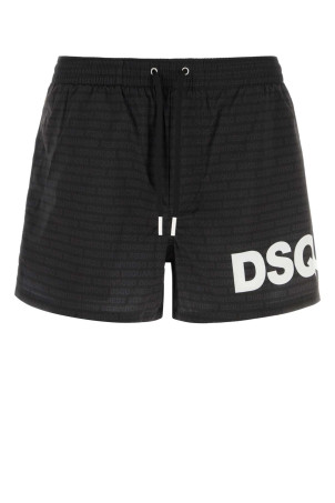 Шорти для плавання з принтом із поліестеру, зелені, DSQUARED (D7B5C6600) DSQUARED2