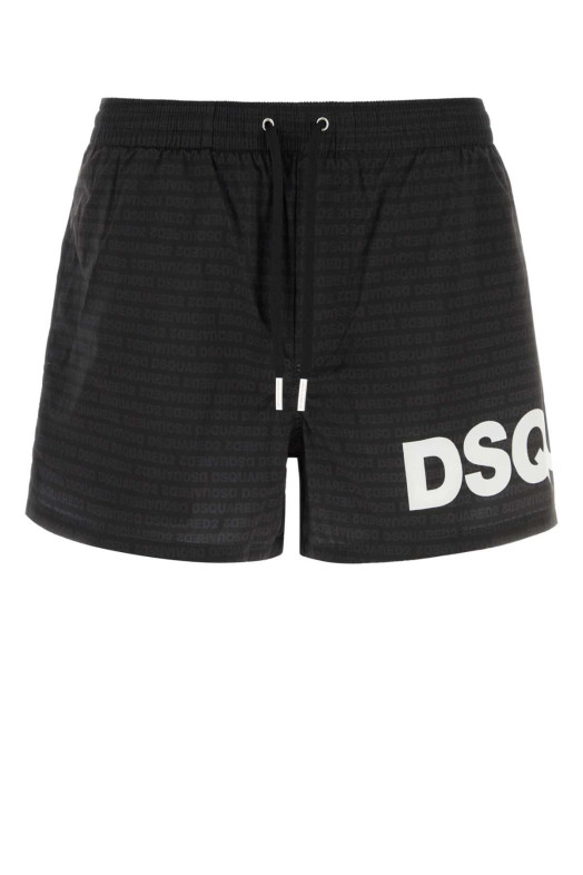 Плавки из полиэстера с принтом, зеленые, DSQUARED (D7B5C6600) DSQUARED2