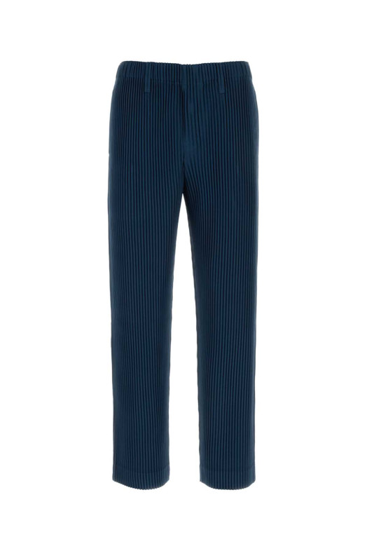 Мужские брюки из полиэстера темно-синего цвета с складками ISSEY MIYAKE (HP66JF153) HOMME PLISSE' ISSEY MIYAKE